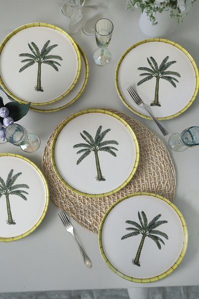 Keramika Nordic Service Plate, Palm 28 Cm, 6 Pieces 22642
