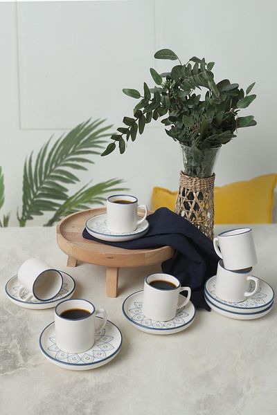 Keramika Floral Waves Nordic Coffee Set 12 τεμαχίων για 6 άτομα 22669-71