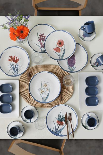 Keramika Anatolian Flowers Dowry Set 26 Pieces for 6 People 20256-61