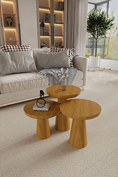 NOWWA HOME Wooden Vibe Mantar Sehpa Natural