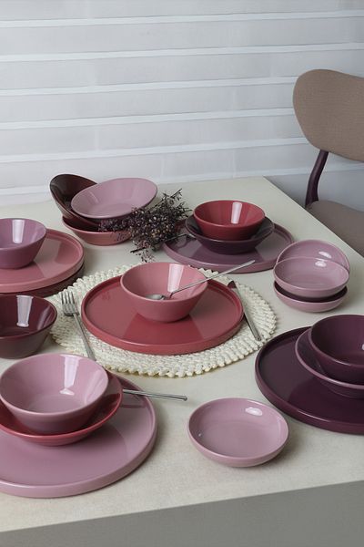 Keramika Mix Purple Dowry Set 24 Pieces for 6 People
