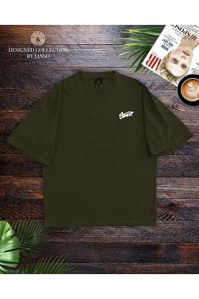 ACTIVE MODA - Men's Short Sleeve Dwts2 Printed Tshirt Large Size Oversized Cotton