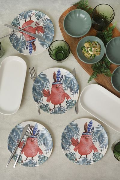 Keramika Tropical Owl Breakfast Set 10 Pieces for 4 People 17718