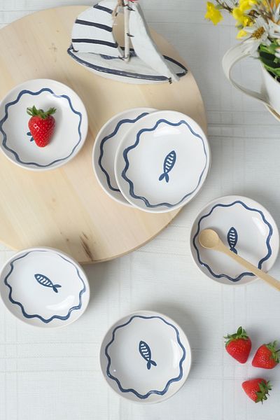 Keramika Marin Halka Σάλτσα / Μπολ για μπισκότα 13 cm, 6 τμχ (22874)