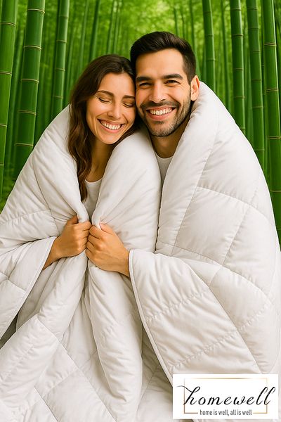 homewell 100% Pure Bamboo Hypoallergenic Double Quilt White