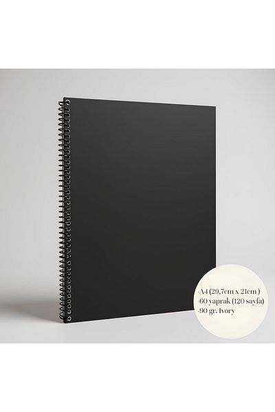 Fark Tanıtım A4 Square Spiral Notebook (black Cover)