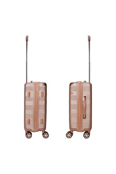 Senator Hard Case Cabin Luggage Trolley Abs Lightweight With Built In Tsa Type Lock A5125 Rose Gold