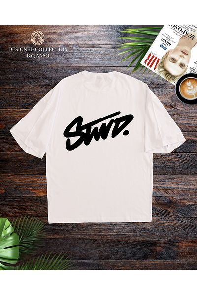 ACTIVE MODA - Men's Short Sleeve Dwts3 Printed Tshirt Large Size Oversized Cotton