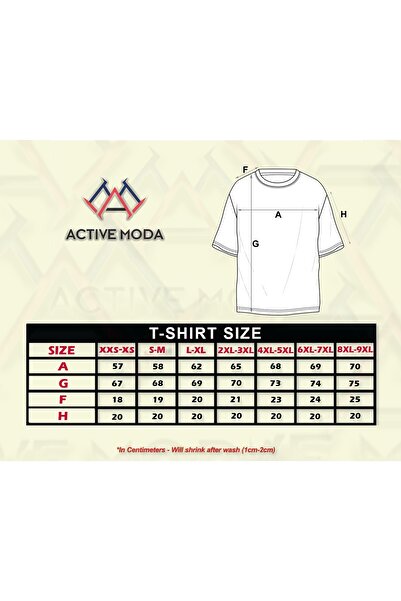 ACTIVE MODA - Men's Short Sleeve Dwts3 Printed Tshirt Large Size Oversized Cotton