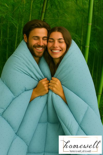homewell 100% PURE BAMBOO HYPOALERGENIC DOUBLE PERSONAL QUILT MINT