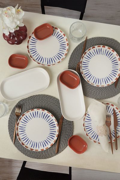 Keramika Red Line Breakfast Set for 4 People 10 Pieces 21606