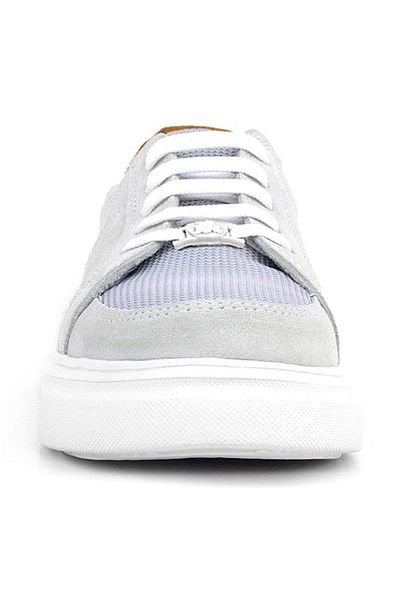 Rakerplus Pantofi de școală casual pentru copii din piele naturală, gri cu șireturi
