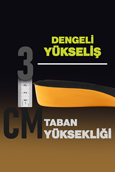 Exland 3 Cm Boy Uzatıcı Tabanlık Gizli Topuk Yükseltici Tam Boy İç Taban Rahat ve Dayanıklı