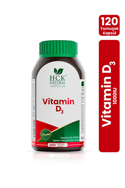HCK NATURAL Vitamin D3 1000 IU 120 Kapsül Takviye Edici Gıda