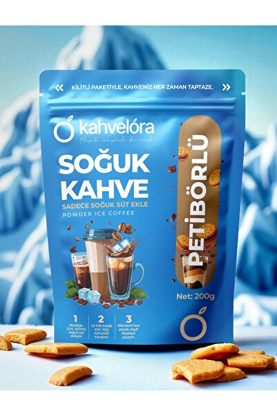 kahvelora Soğuk Kahve Bisküvili Petibörlü Aromalı 200g - Buzlu Soğuk Kahve - ...