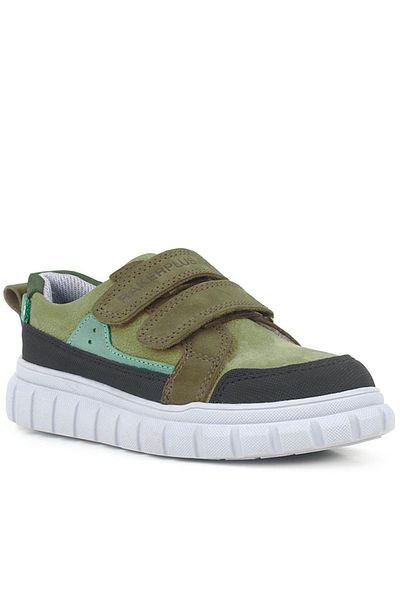 Rakerplus Γνήσιο Δερμάτινο Πράσινο Velcro Daily Sports Παιδικά Σχολικά Παπούτσια