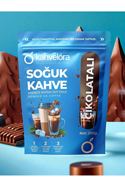 kahvelora Soğuk Kahve Çikolatalı Mocha 200g - Buzlu Soğuk Kahve - Soğuk Sütle...