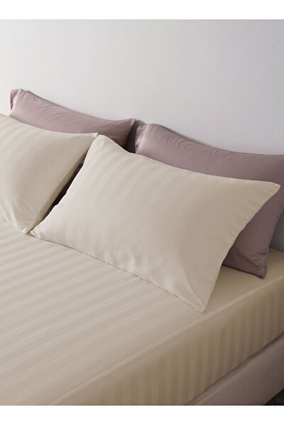 Master Home Textile Queen Microfiber Sheet Set, Queen Size 3 Pieces, Hotel Stripes Design