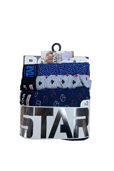Star 105 Ανδρικά μποξεράκια ζώνης 3 τεμαχίων με σχέδια Jacquard