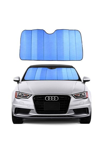 Generic Foldable Sun Shade Car Front Rear Window Sunshade Un Protector Uv Rays And Heat Protector Blue
