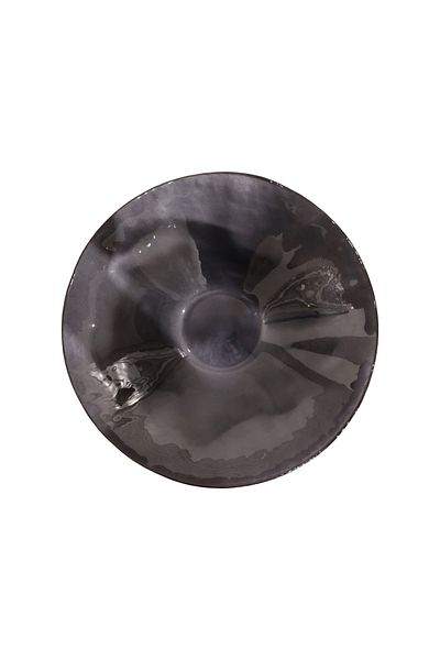 Generic Luxury glass serving plate, 100% Turkish made, gray color (diameter: 30 cm) - for elegance