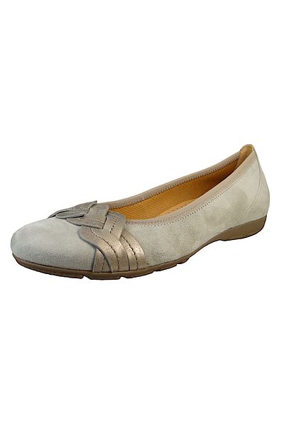 GABOR Damen Klassische Ballerina Samtchev. F-weite 44.160 Grau 12 Visone/mutaro Leder