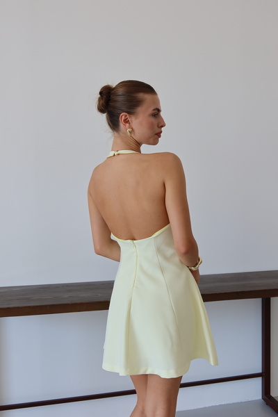 LOISY Kadın Halter Yaka Mini Elbise