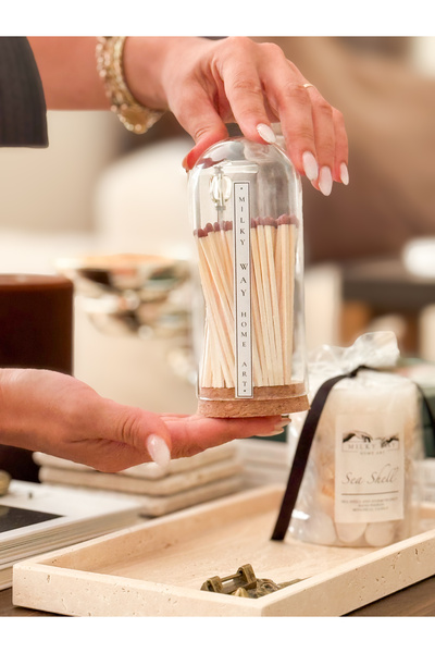 Milky Way Home Art Cam Ters Fanus İçinde Kibrit Match