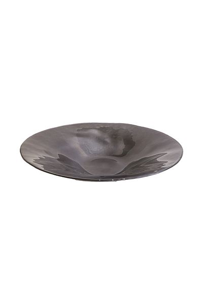 Generic Luxury glass serving plate, 100% Turkish made, gray color (diameter: 30 cm) - for elegance