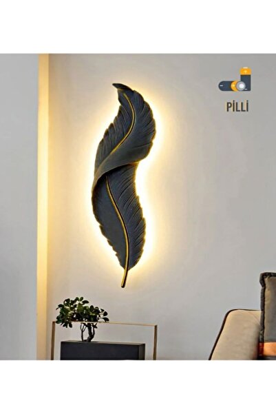 KISIR DÖNGÜ Pilli Dekoratif Tüy Led Aplik Polyester Üründür Alçı Veya Taş Toz...