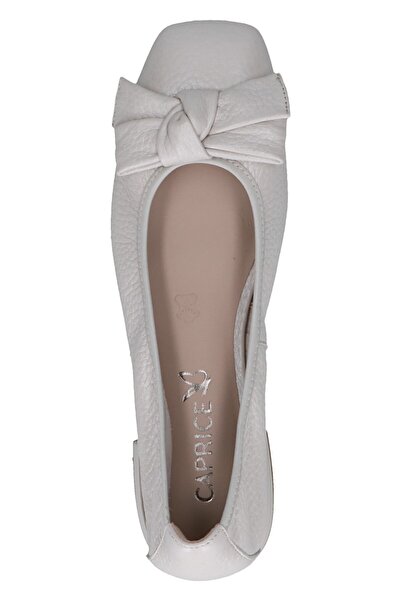 Caprice Damen Klassische Ballerina 9-22105-42 Weiß 136 Pearl Perl Dee Leder mit CAP MEMOTION