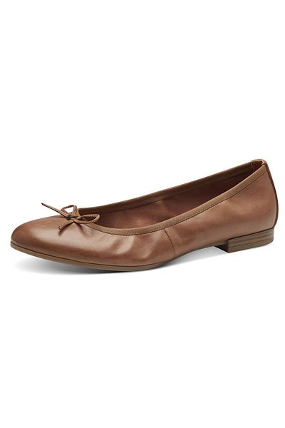 Tamaris Damen Klassische Ballerina 1-22116-41 Braun 440 Nut Leder Mit Touch-it