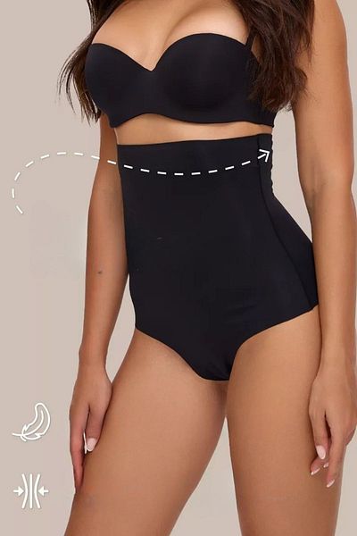 MİSTİRİK Model privat Fără urme Recuperare Confortabil tăiat cu laser Slip Chiloți Corset Culoare neagră