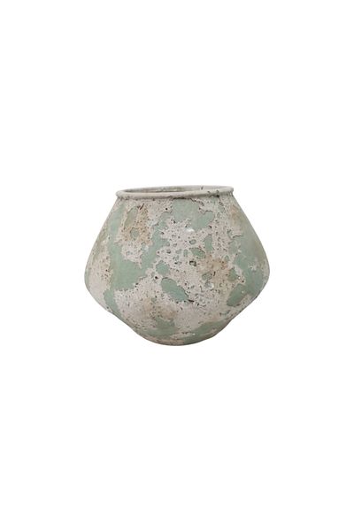 Generic Luxury Ceramic Vase in Calm Green for Home, Garden and Balcony Decor (21*21*16cm)