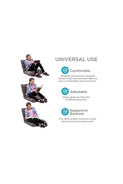 SUMAKA Folding Floor Chair with Back Support, 14 Adjustable Position, Padded Sleeper Bed, Soft Floor Chair