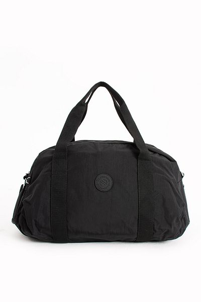 Sanmorris Unisex Black Crinkle Large Size Sports Shoes - Travel Bag with Crossbody Strap and Compartments