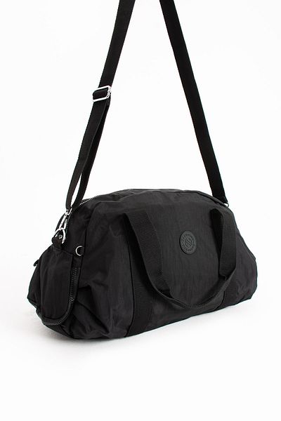 Sanmorris Unisex Black Crinkle Large Size Sports Shoes - Travel Bag with Crossbody Strap and Compartments