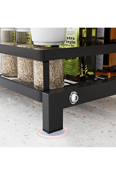 Primo Plus Black Stainless Steel 3 Tier Historical Spice Organizer Rack