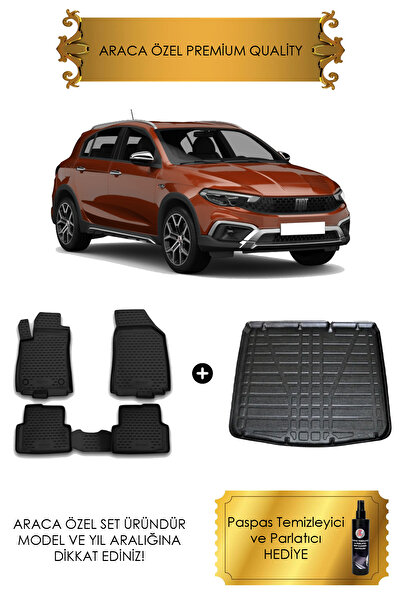 Sare Tuning Fiat Egea Cross 2021 ve Sonrası Araca Özel 4D Havuzlu Paspas ve B...