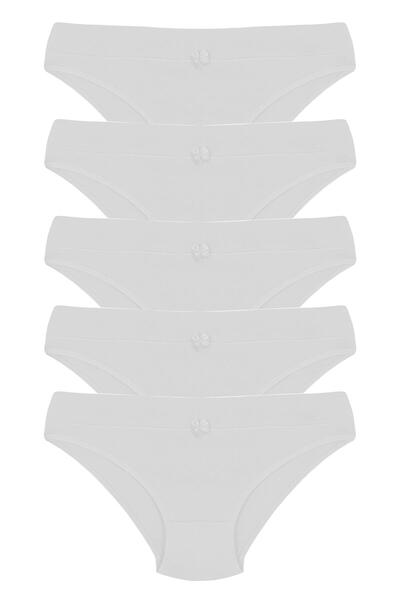Niket Life Set of 5 Cotton Belted Waist Bikini ECRU