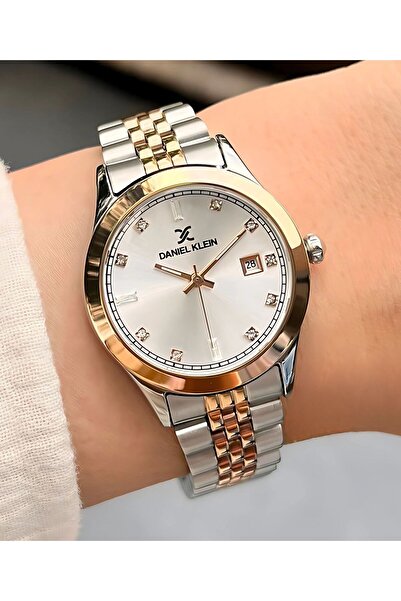 Daniel Klein Çelik Kordonlu Rose Gold Gri Orijinal Kadın Kol Saati- Takvimli ...