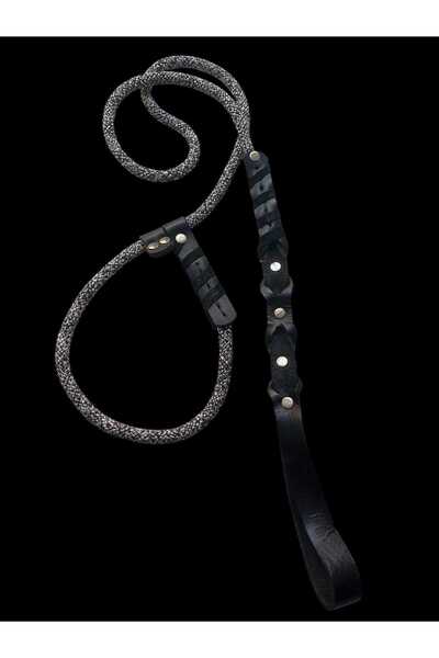 balkonda Köpek Gezdirme Tasması Büyük Irk Deri-halat:12mm Uzunluk:120cm Tasma:ayarlamalı Dog Collar Tb4-2