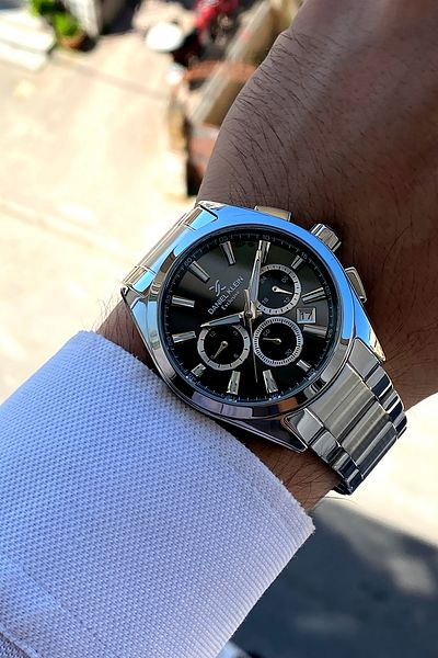 Daniel Klein Original Steel Silver Color Men's Watch All Functions with Active Bracelet Gift