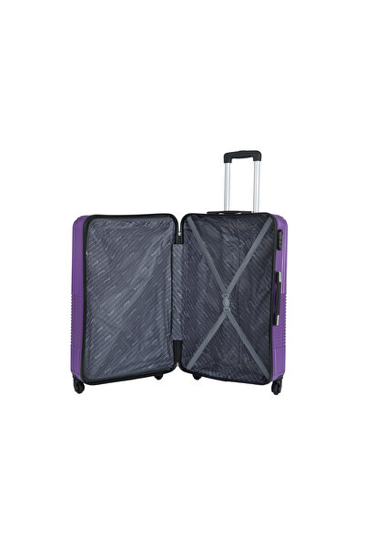 Senator Hard Case Large Luggage Trolley Suitcase | Unisex Travel Bag With 4 Spinner Wheels Kh110 Violet