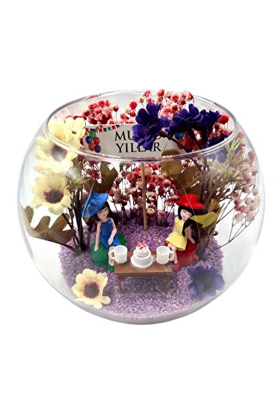 Çiçek Tasarım Sanatları جرس زجاجي لحوض السمك في الزجاجة، عزيزي صديقي، عيد ميل...