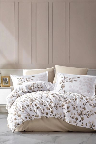 Clasy Satin Duvet Cover Set Double Puha V1 Beige