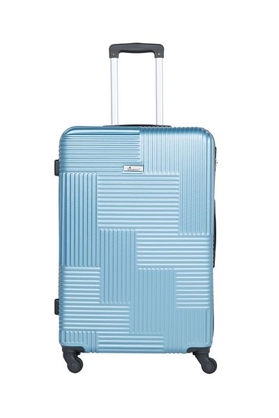 Senator Hard Case Cabin Luggage Trolley Suitcase | Unisex Travel Bag With 4 Spinner Wheels Kh110 Light Blue