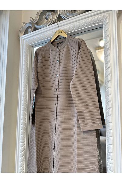 Invee Invee 5732 Ribbed Mink Knitwear Cardigan
