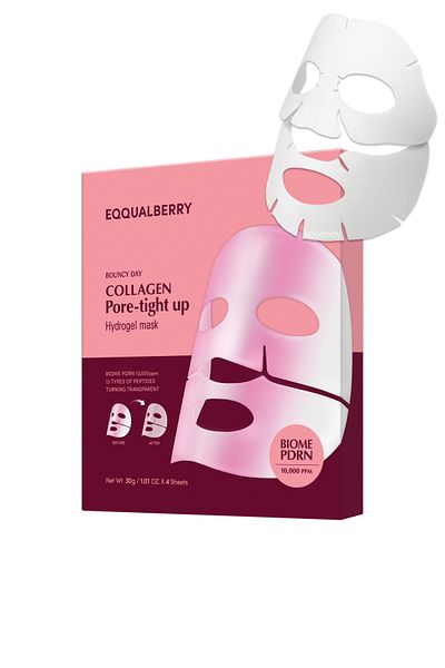 EQQUALBERRY - Collagen Pore-Tight Up Hydrogel Mask (4 adet) - Vegan PDRN + Kolajen Hydrojel Maske