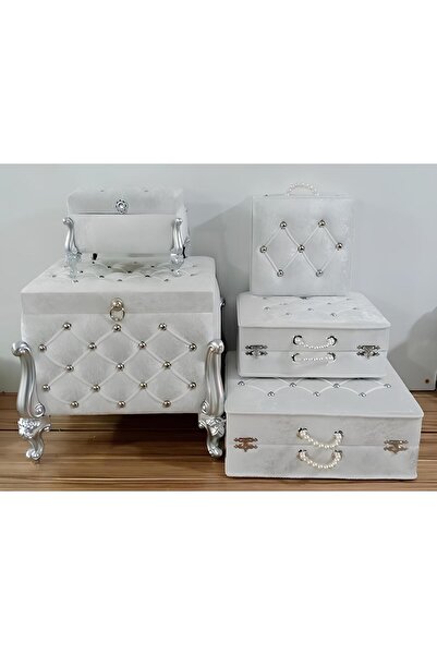 Sonem Çeyiz Sandık Gelin Damat Bavul Çanta Nişan Çeyiz Sandığı 5li 0613
